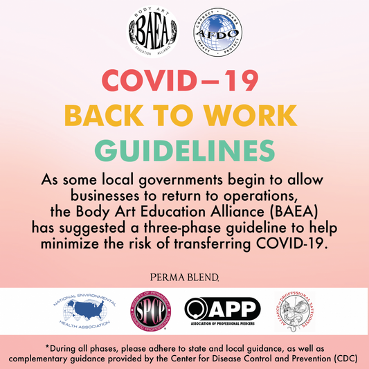 The Body Art Education Alliance COVID-19 Back To Work Guidance