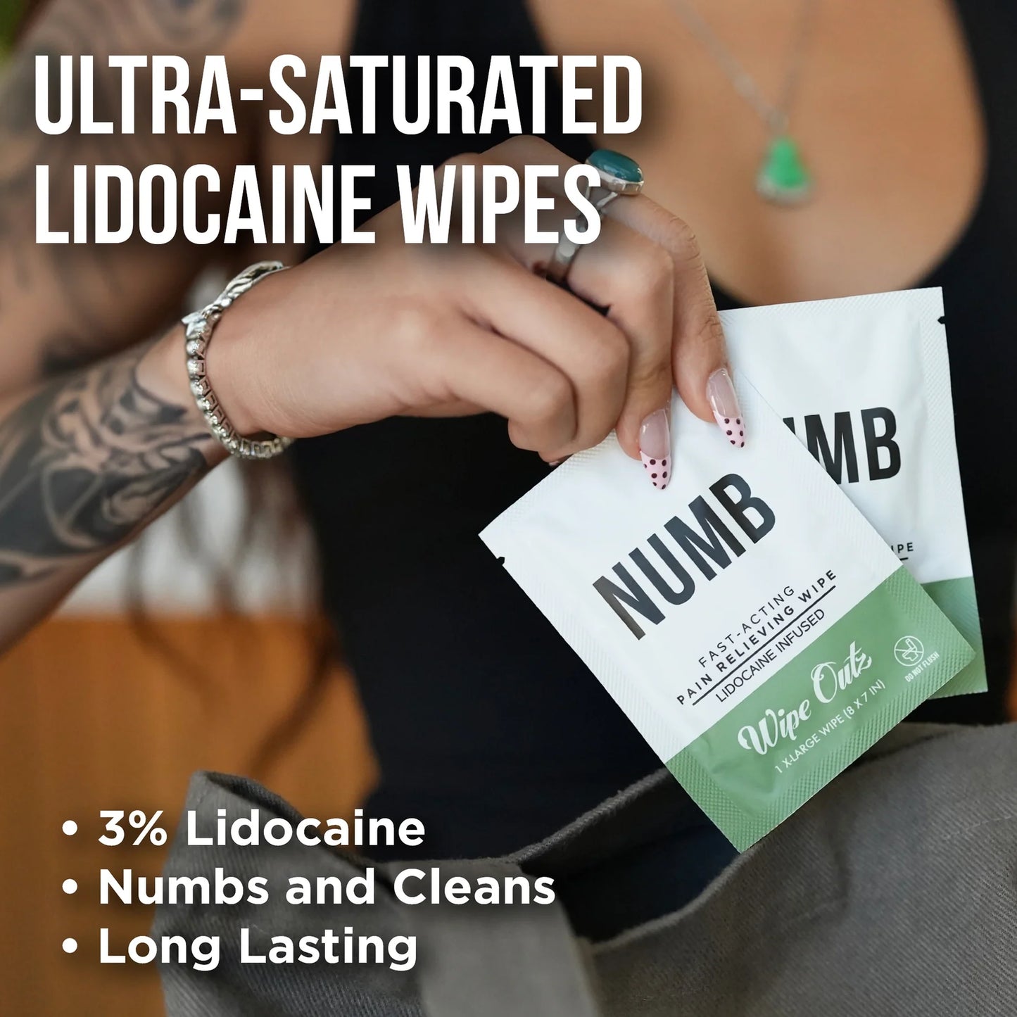 Wipe Outz™ Numbing Tattoo Wipes — Lidocaine InfusedWipe Outz™ Numbing Tattoo Wipes — Lidocaine Infused