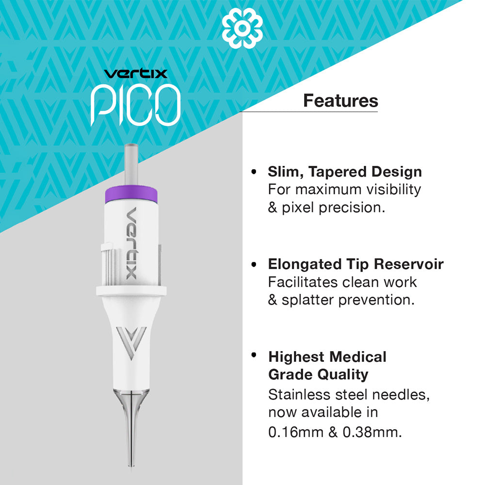Vertix Pico PMU Membrane Cartridge Needles — Box of 20