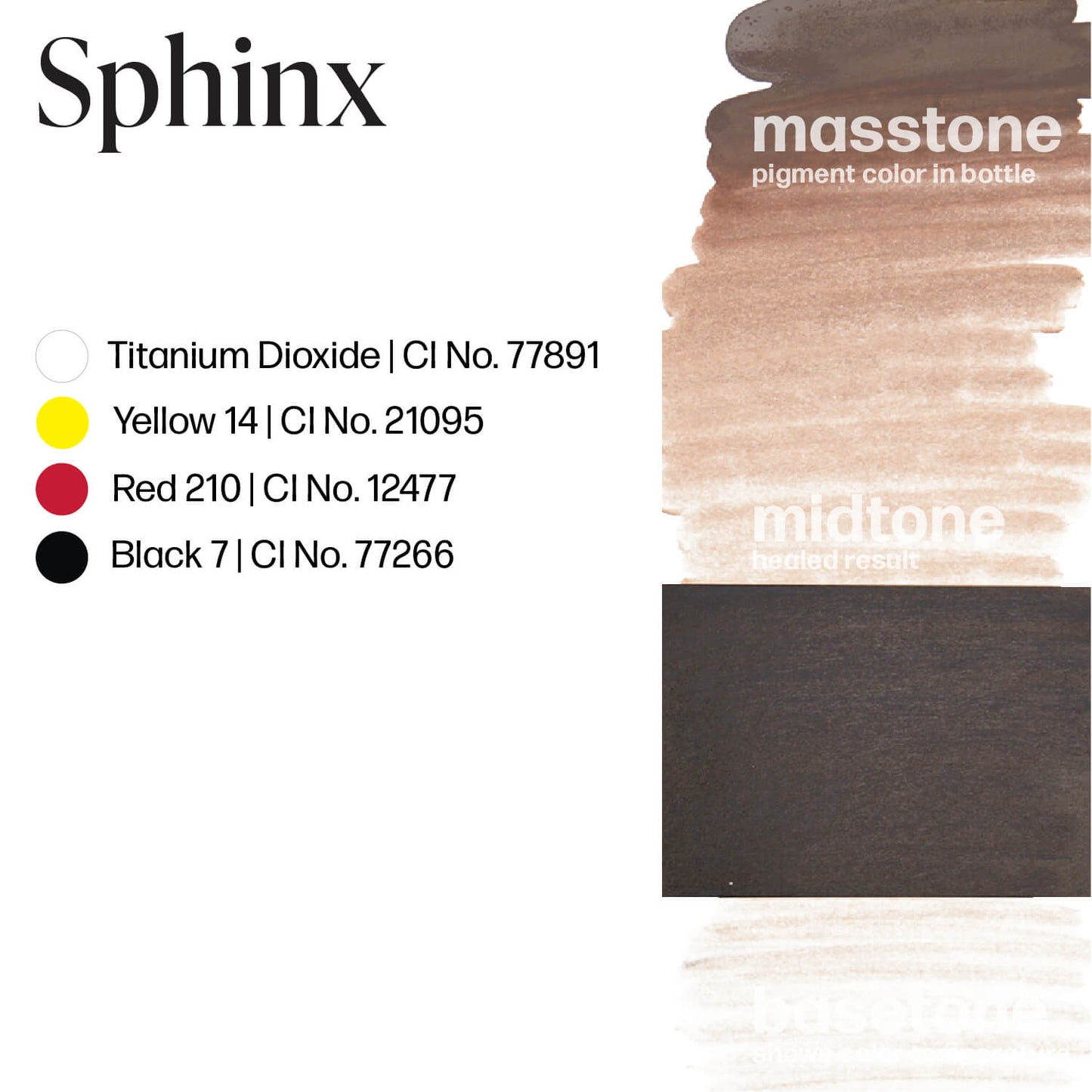 Perma Blend Sphinx Brow Ink Drawdown Masstone Midtone Basetone