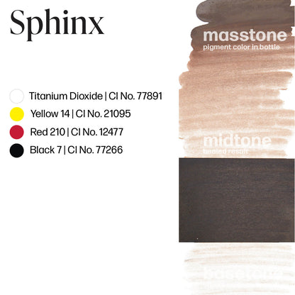 Perma Blend Sphinx Brow Ink Drawdown Masstone Midtone Basetone